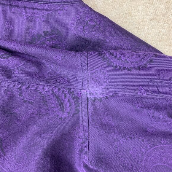 ROBERT GRAHAM SHIRT 2XL MENS BUTTON UP PURPLE PAISLEY VICTORIAN FLIP CUFF - Picture 14 of 14